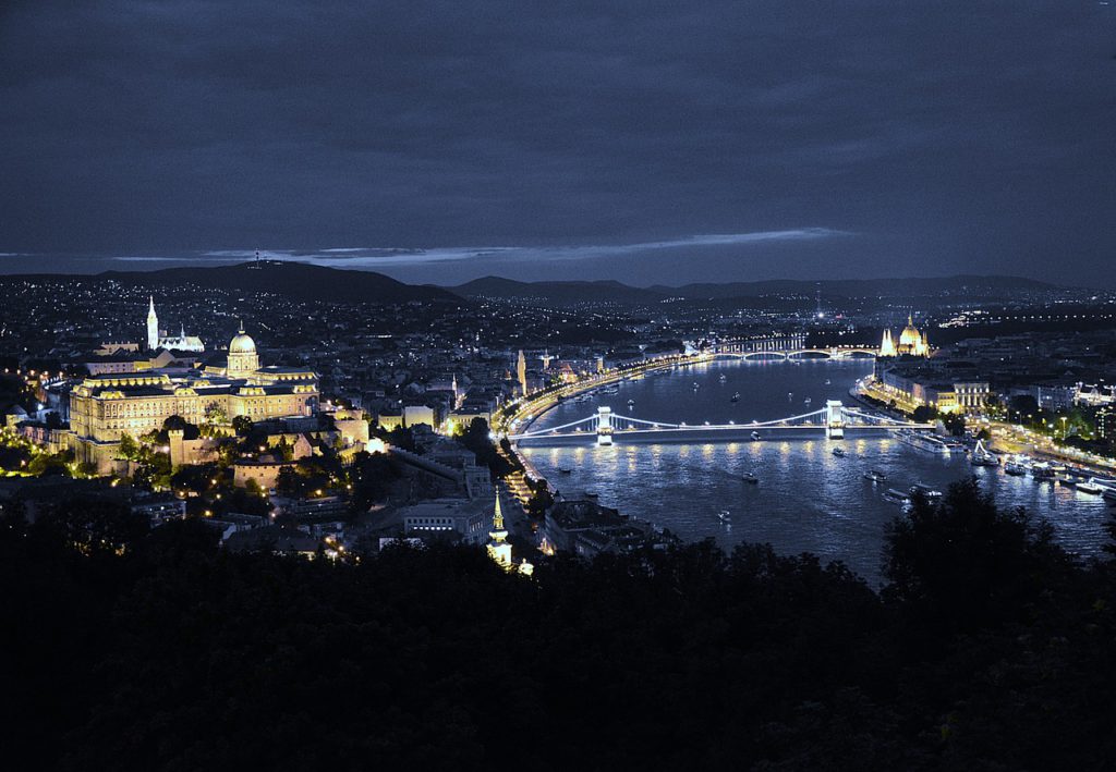 budapest, in the evening, lights